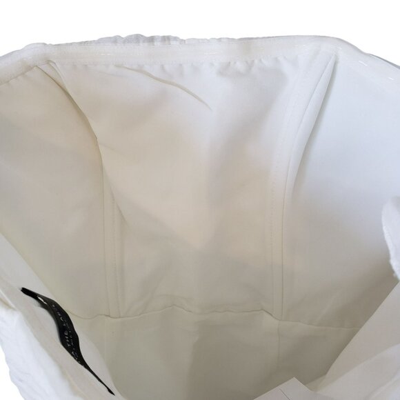 Eliya the Label White Ruched Ruffle Strap Vanuatu Midi Dress Bride Bachelorette - Picture 10 of 15